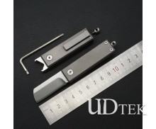 S35VN powder steel Outdoor multifunctional Titanium alloy mini razor no logo folding knife UD19022 